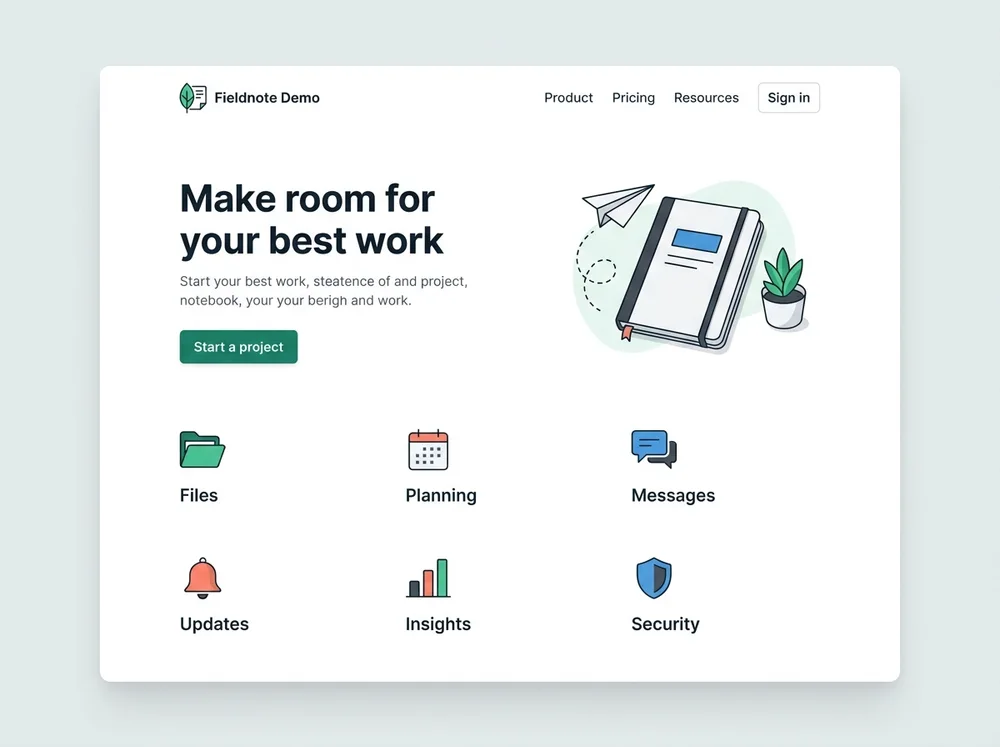 Complete website mockup generated in Gemini