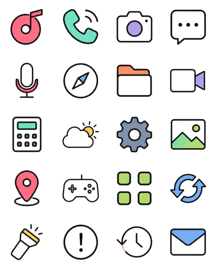 Twenty transparent icon results from the current extraction workflow