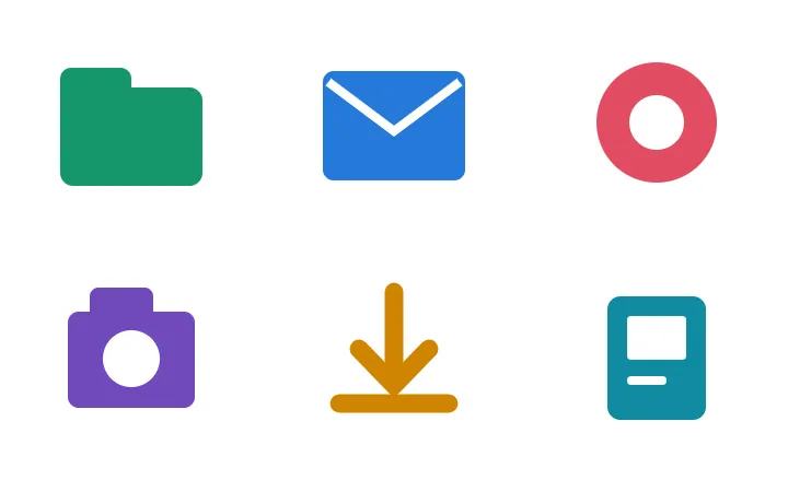 Original six-icon sheet on a white background