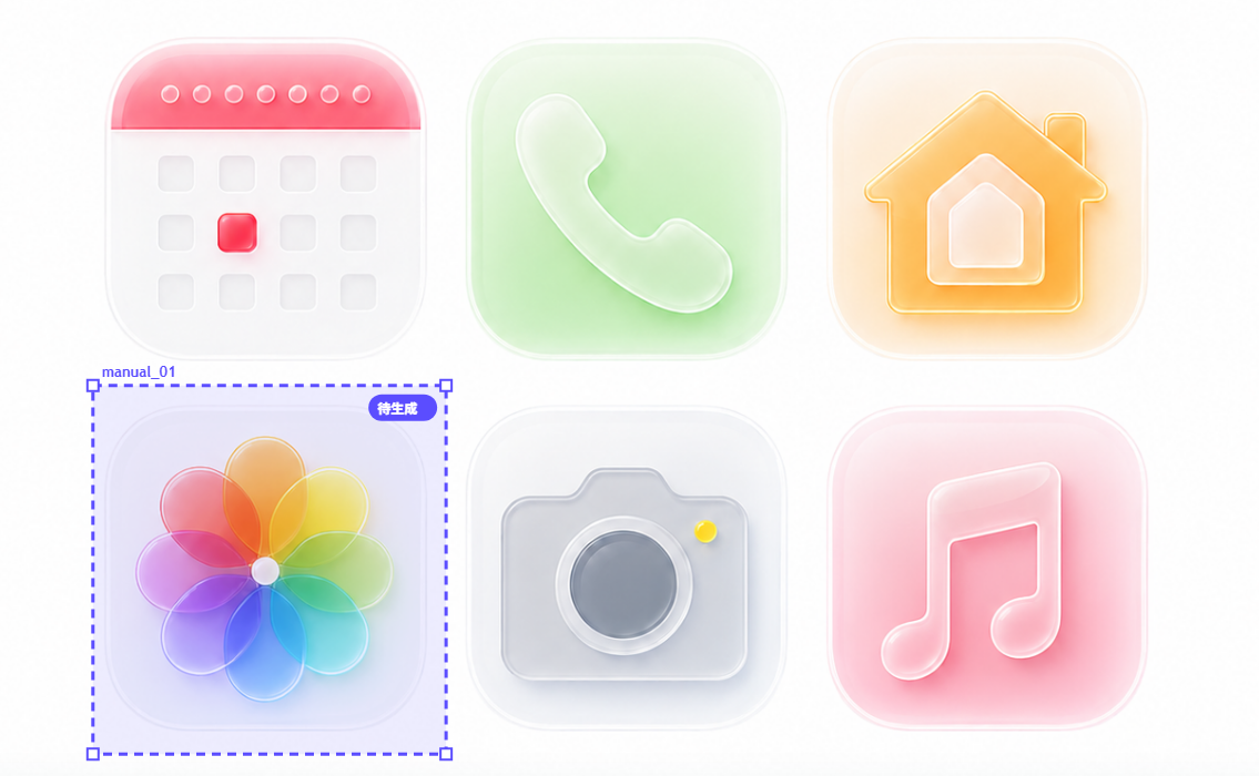 手动框选提取 icon 的界面示例